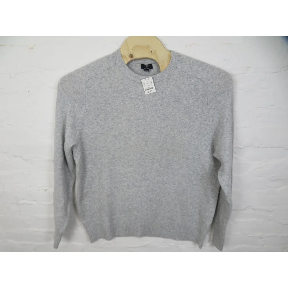 J.Crew Extra Soft Sweater Mens XL Gray Crew Neck Knit Pullover Acrylic Wool